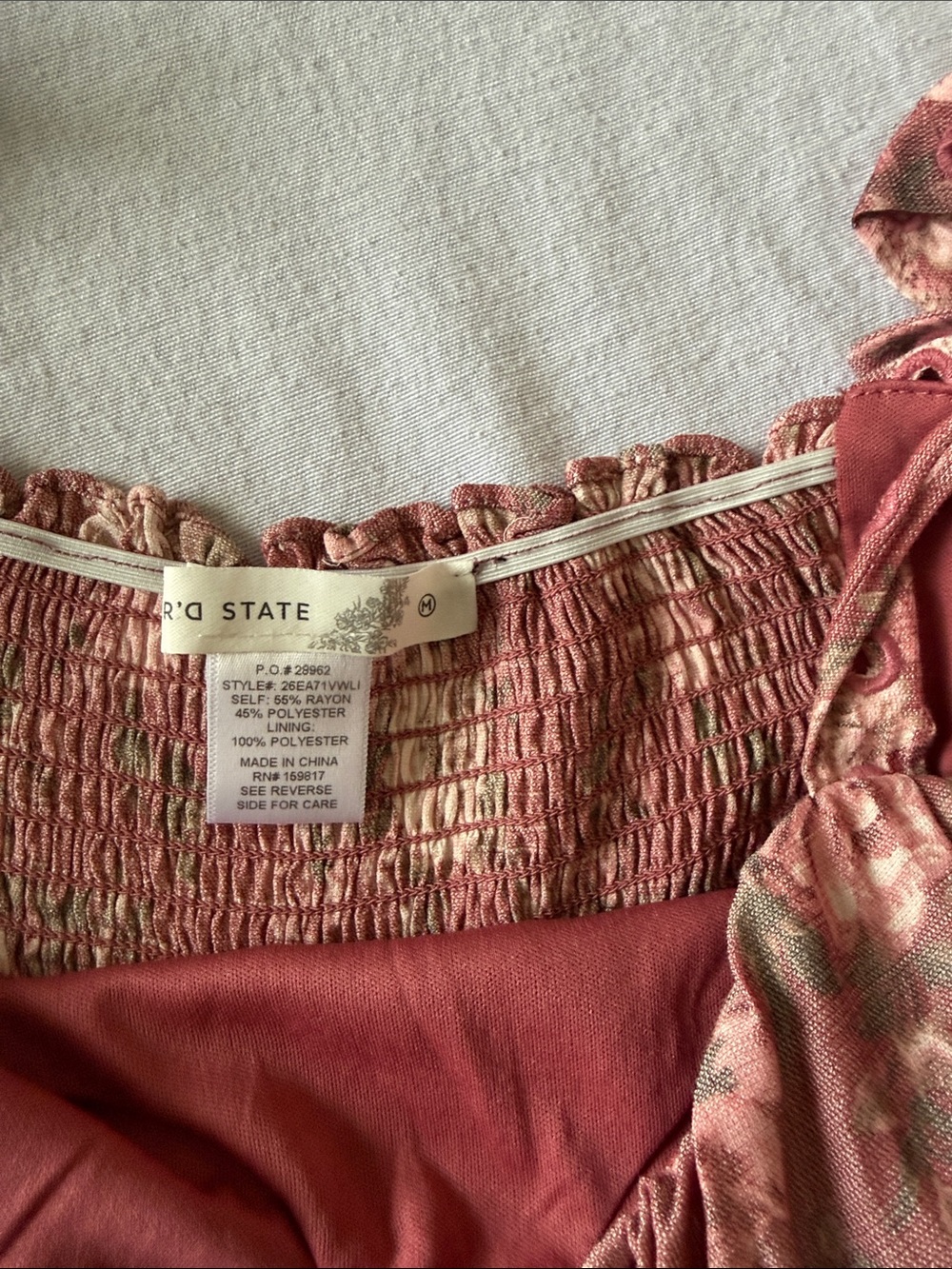 Altar’s State Size M Pink Floral Tie-Strap - Picture 6 of 6